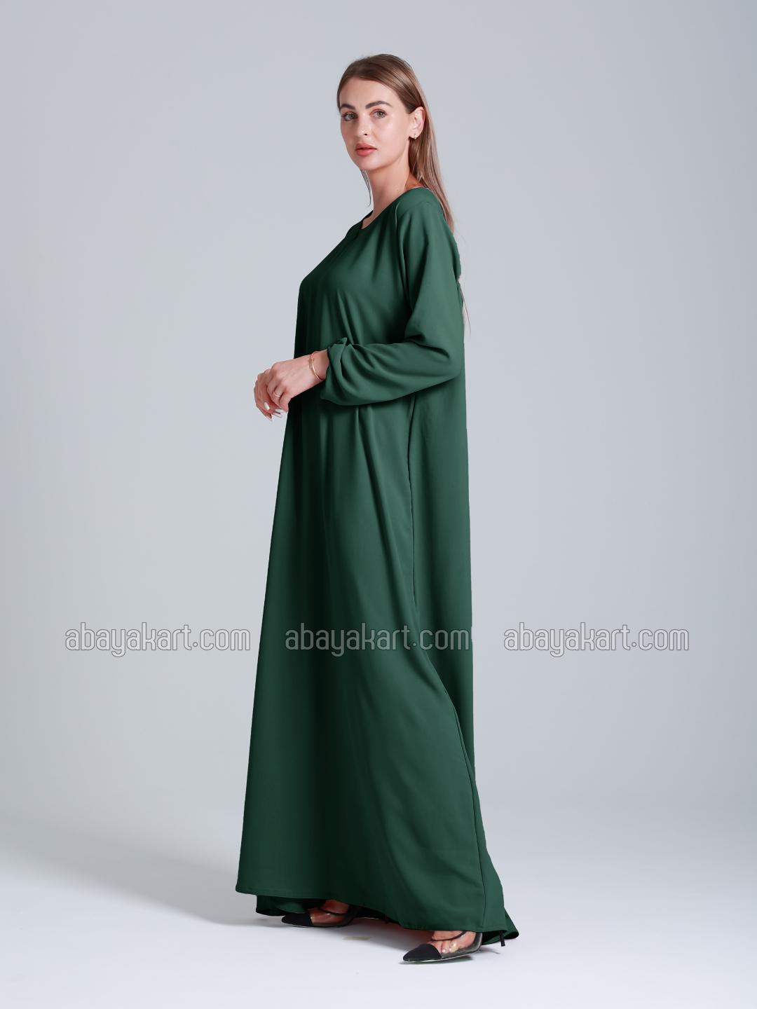 Wholesale Simple Abaya In Dark Green