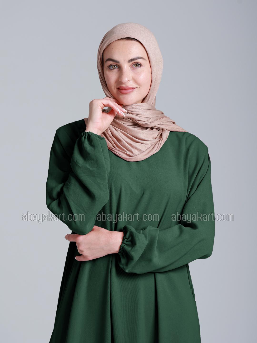 Wholesale Simple Abaya In Dark Green