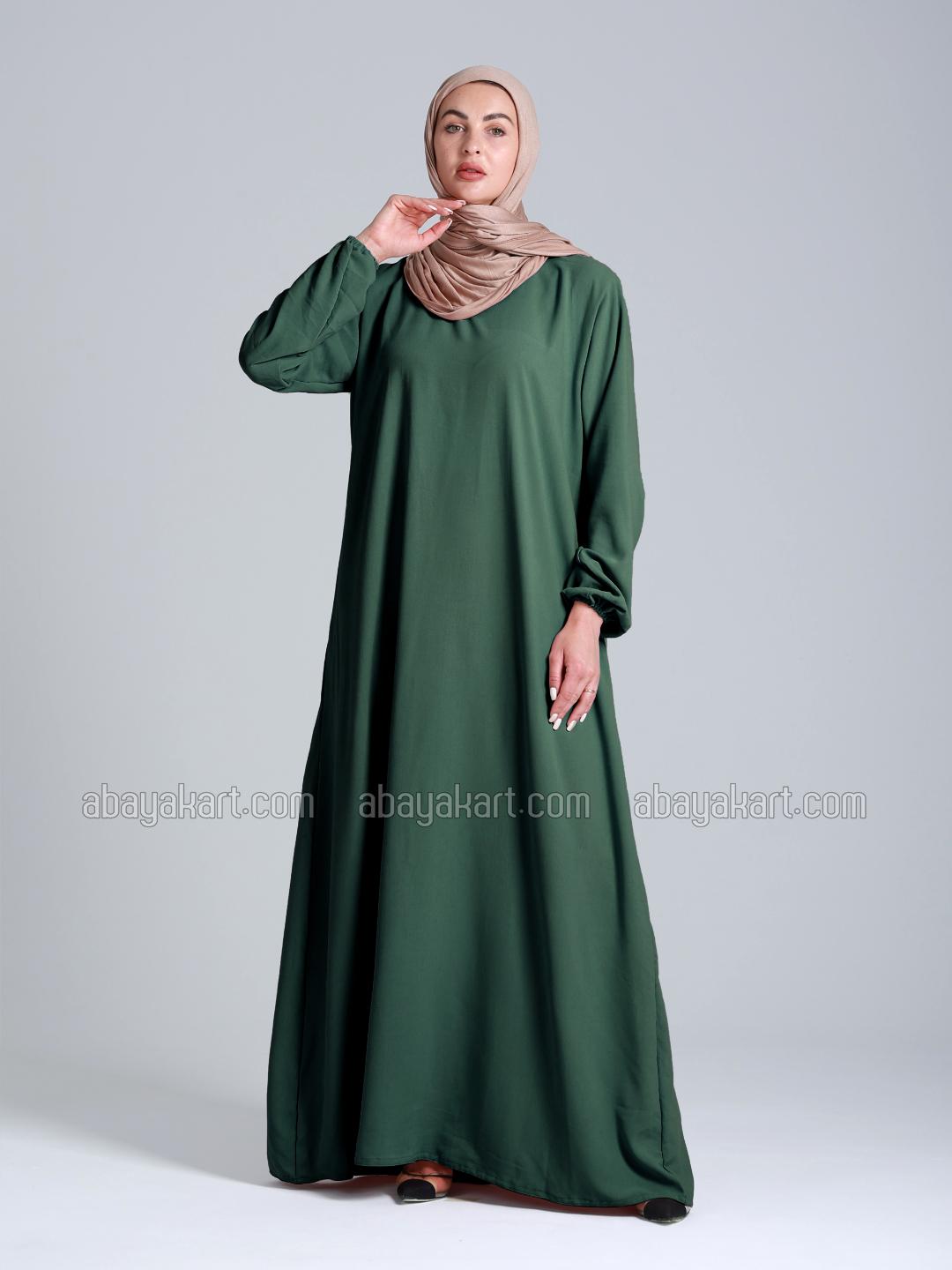 Wholesale Simple Abaya In Dark Green