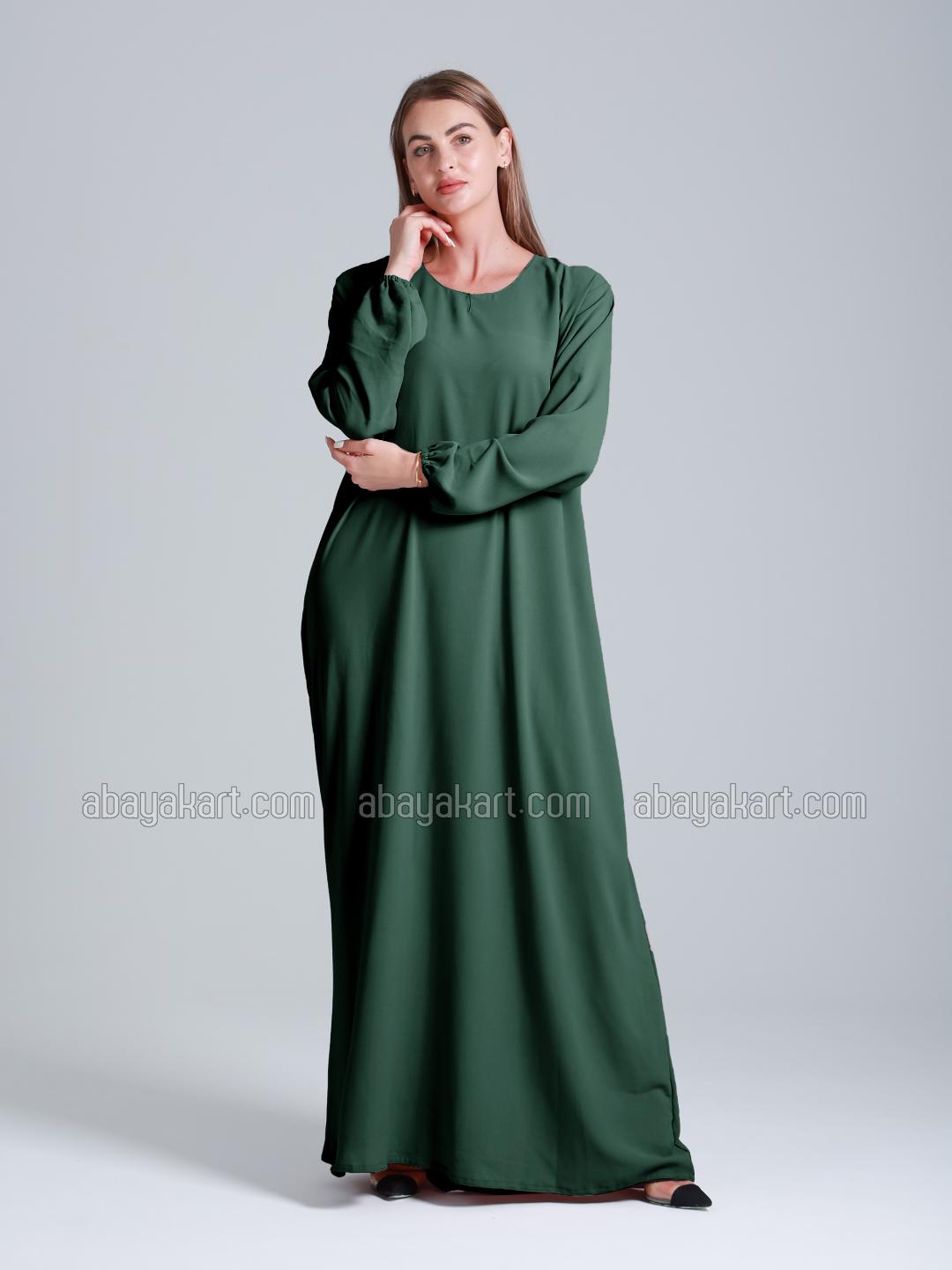 Wholesale Simple Abaya In Dark Green