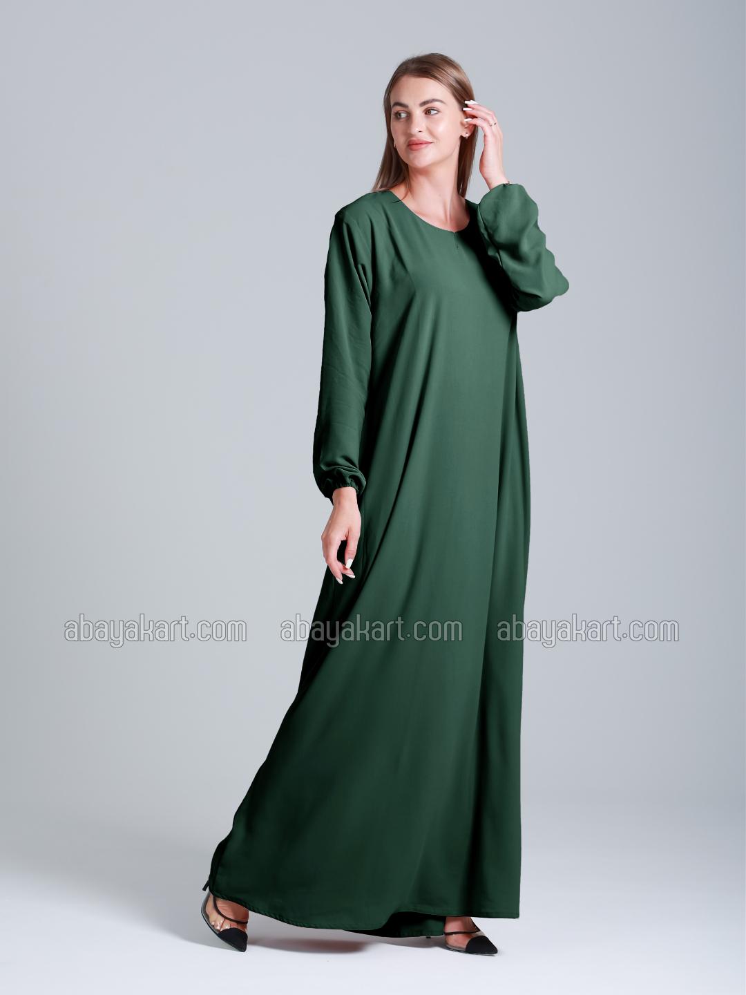 Wholesale Simple Abaya In Dark Green