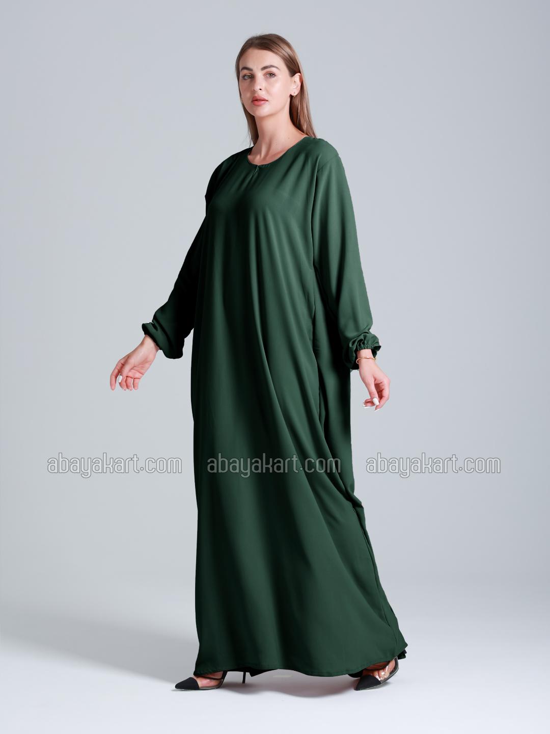 Wholesale Simple Abaya In Dark Green
