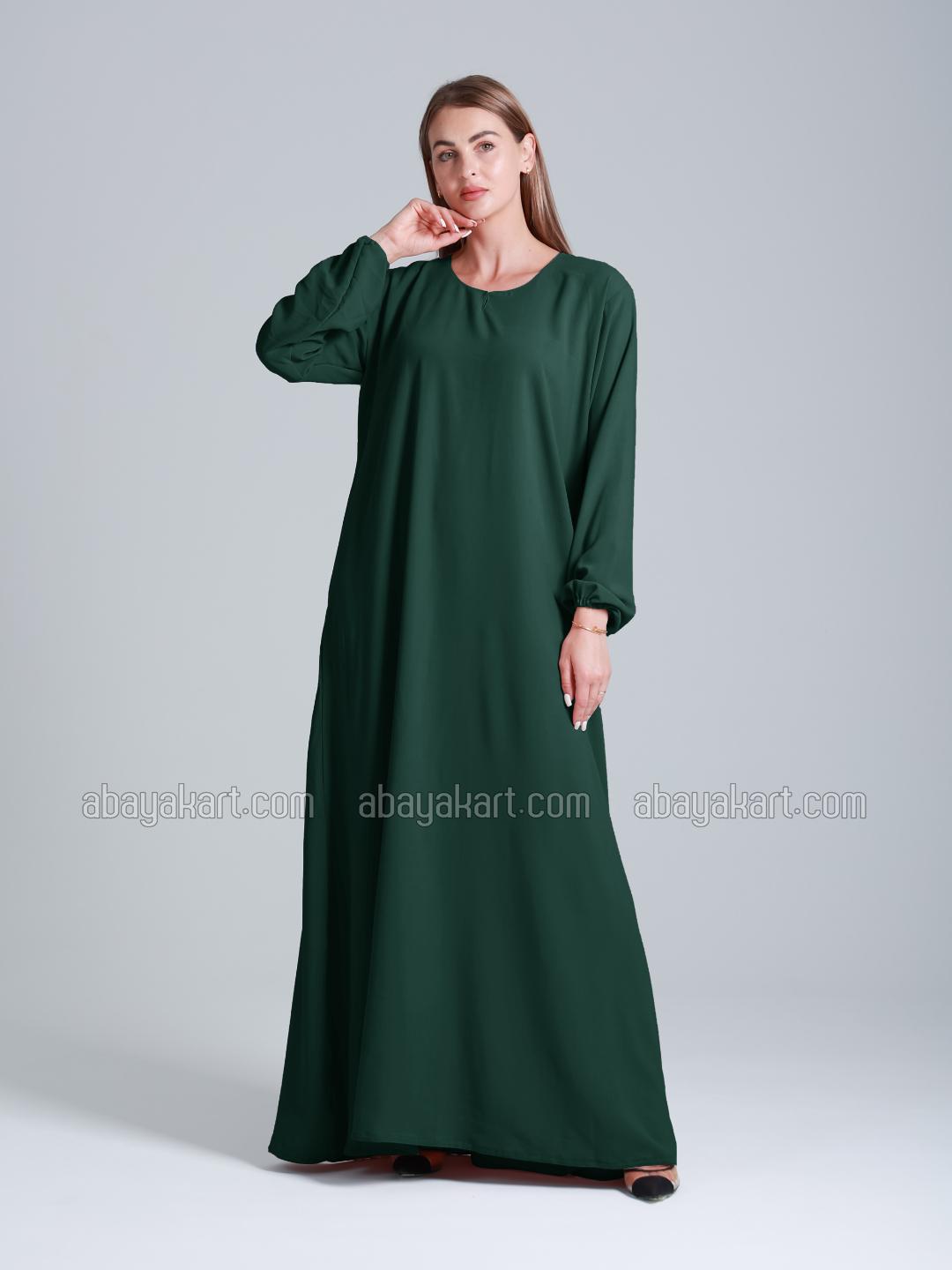 Wholesale Simple Abaya In Dark Green