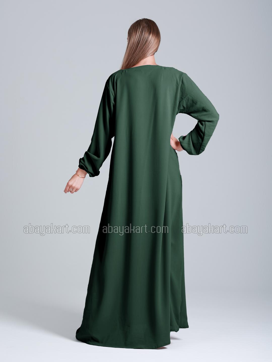 Wholesale Simple Abaya In Dark Green