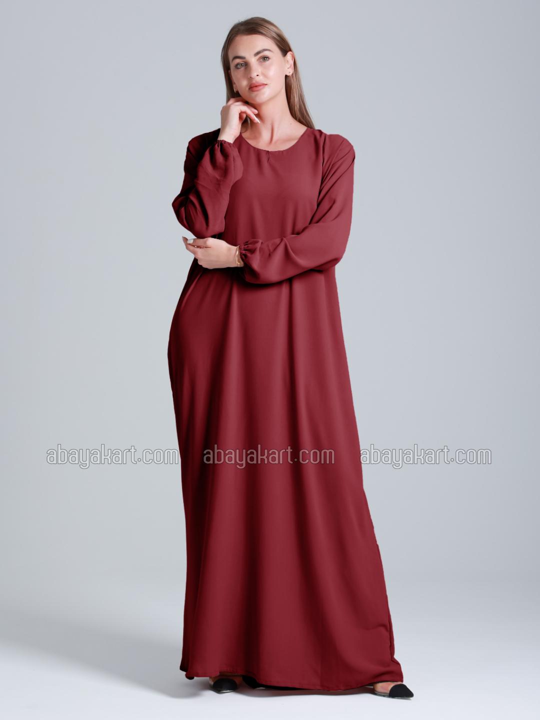 Wholesale Simple Abaya In Maroon