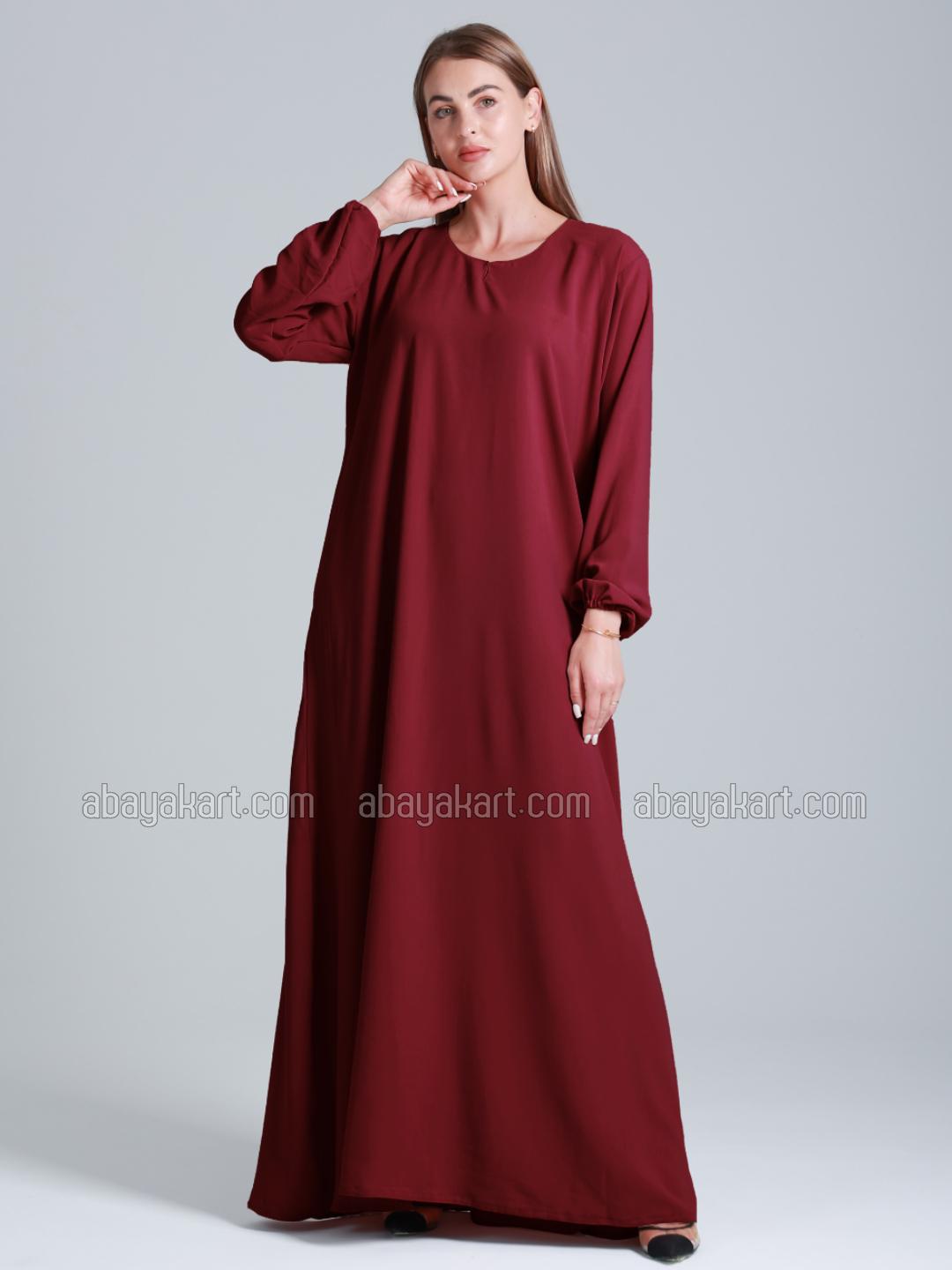 Wholesale Simple Abaya In Maroon