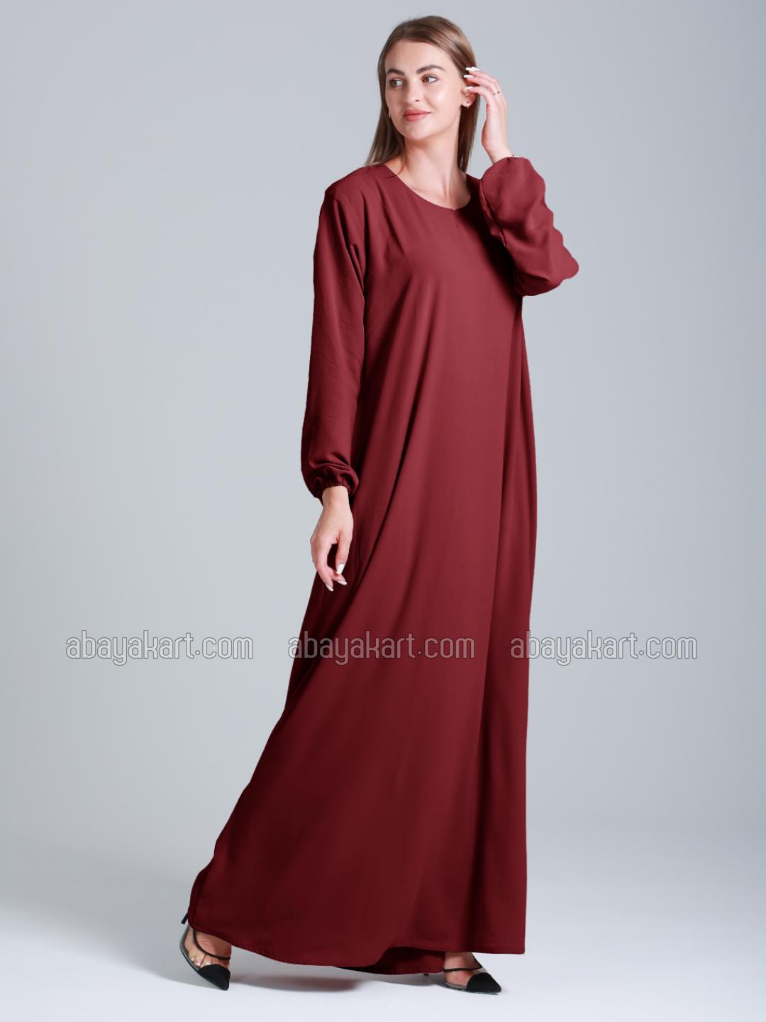 Wholesale Simple Abaya In Maroon
