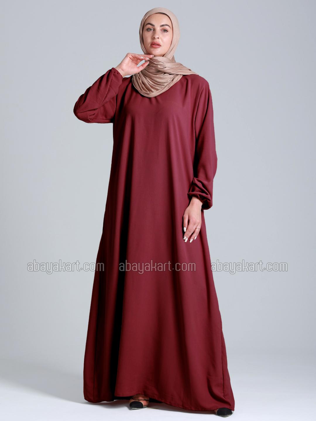 Wholesale Simple Abaya In Maroon