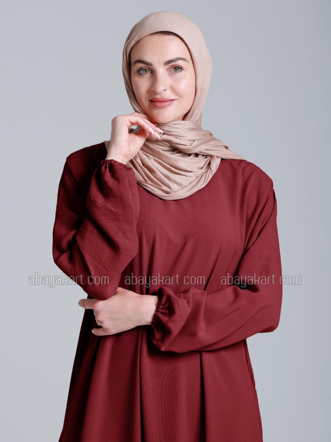 Wholesale Simple Abaya In Maroon