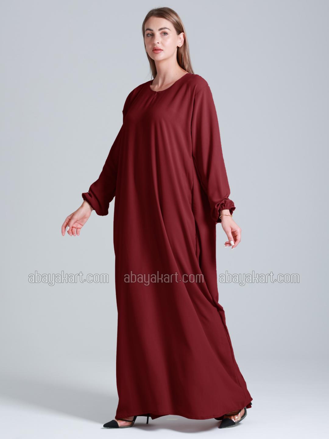 Wholesale Simple Abaya In Maroon