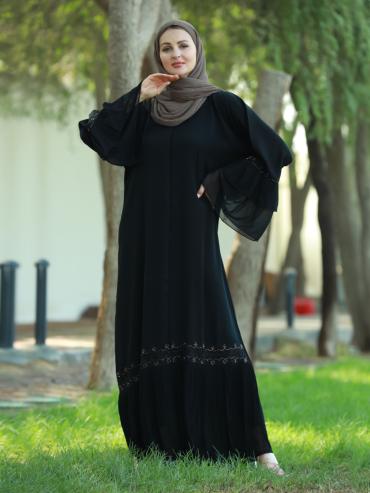 Wholesale  Stylish Abaya With Hand Work In Black
