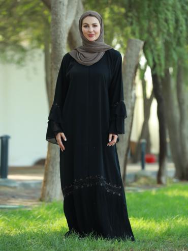 Wholesale  Stylish Abaya With Hand Work In Black
