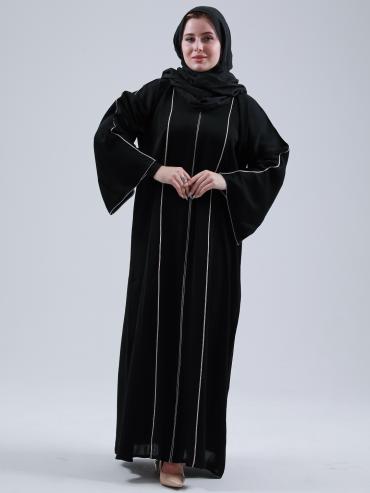 Wholesale Abaya with Dori Lacework in Black