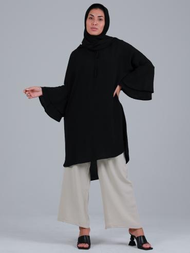 Wholesale Kurti With Palazzos In Black And Cream