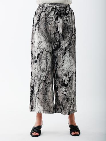 Wholesale Marble Print Palazzos In Black