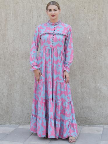 Wholesale Modest Dress With Tropical Print