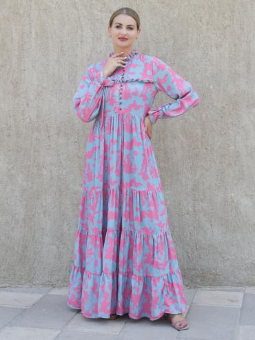 Wholesale Modest Dress With Tropical Print