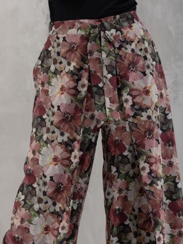 Wholesale Floral Printed Palazzos With Front Knot