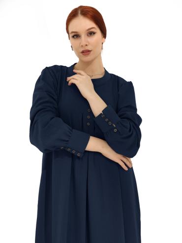 Wholesale Gorgeous Abaya with Show Buttons in Navy Blue