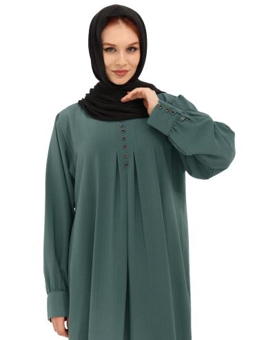 Wholesale Gorgeous Abaya with Show Buttons in Cadet Blue