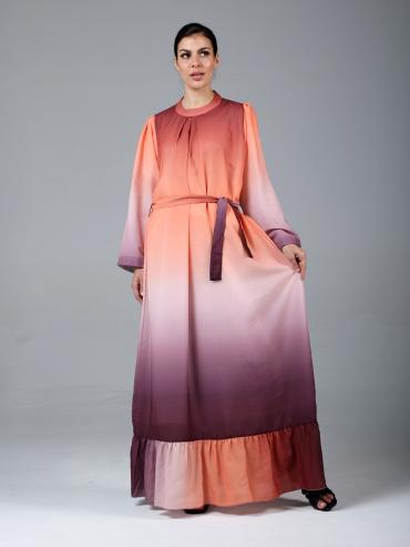 Wholesale Stylish MultiColored Ombre Formal Gown