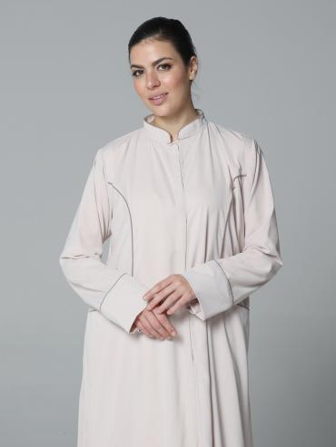 Wholesale Elegant Abaya with Two Side Pockets and Piping Design