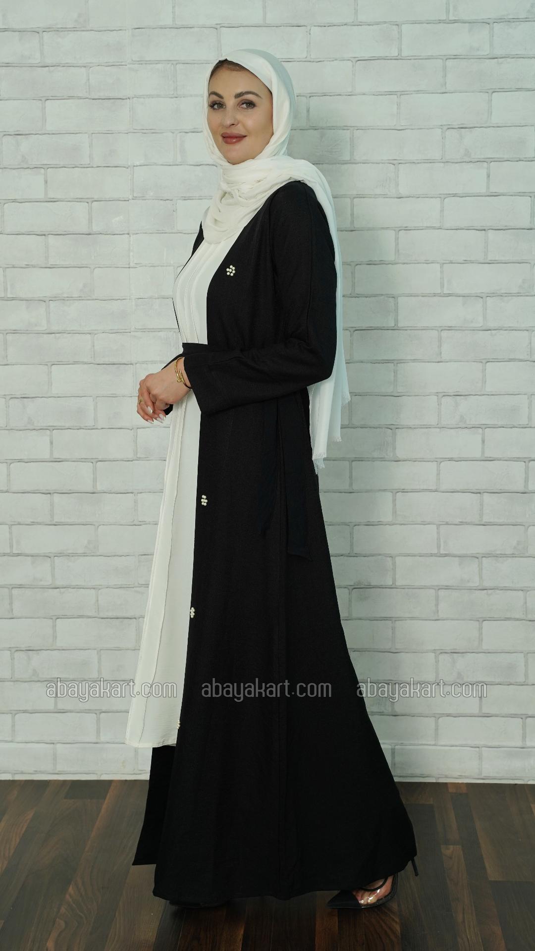 Wholesale Elegant CEY Modest Dress with a Shrug Pearls on the Front and a Belt