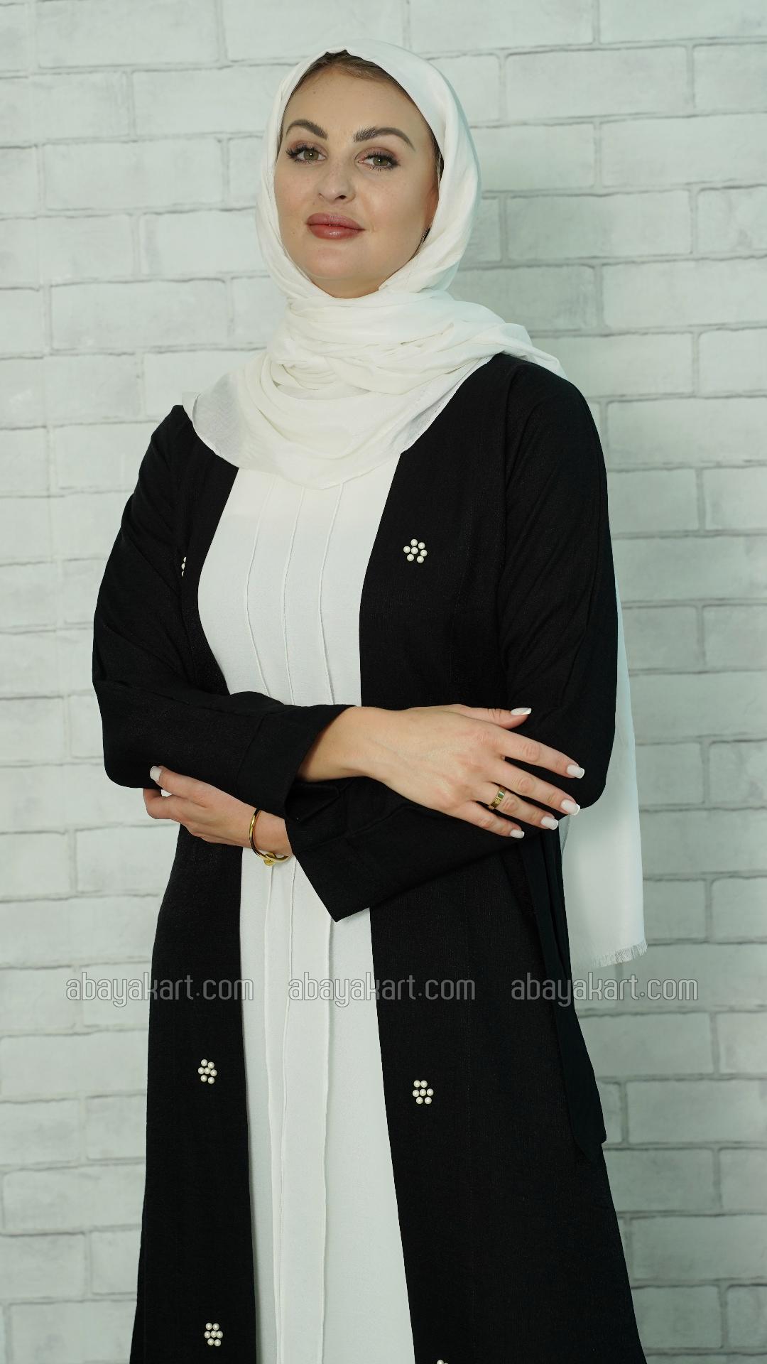 Wholesale Elegant CEY Modest Dress with a Shrug Pearls on the Front and a Belt