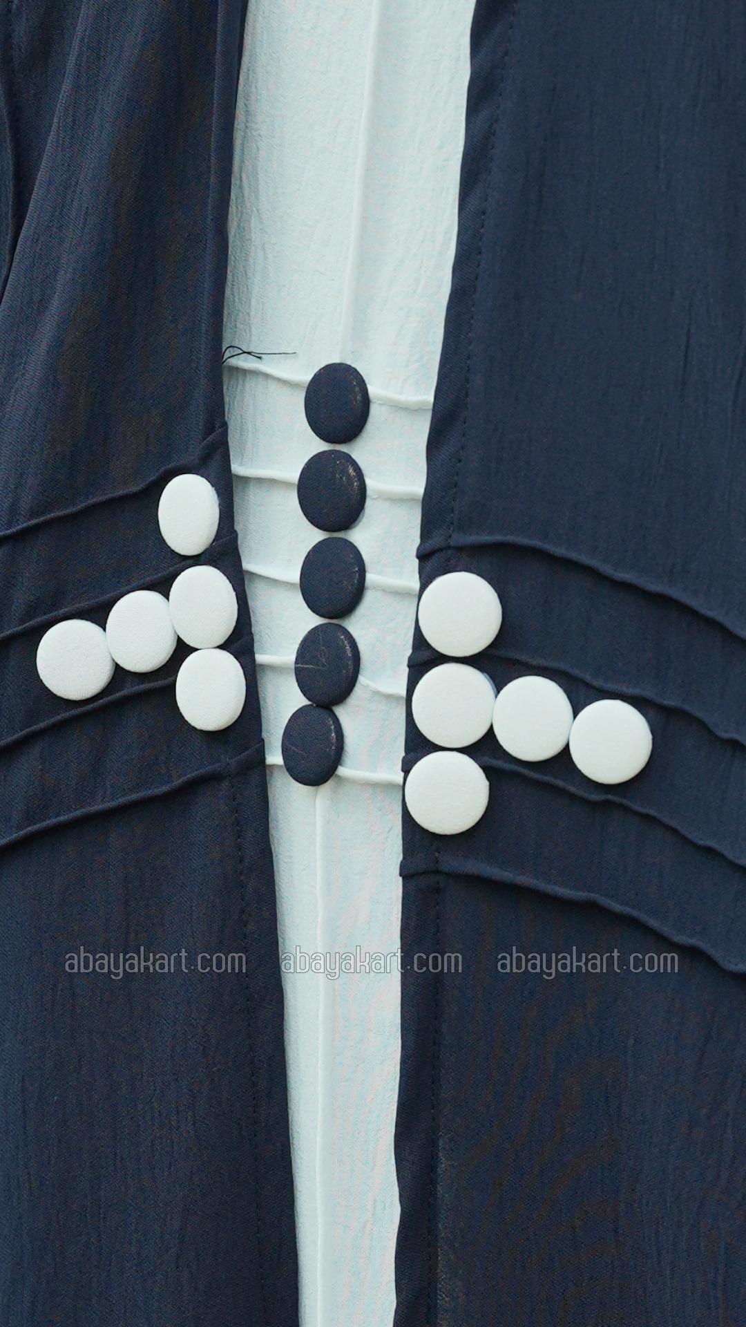 Wholesale CEY Modest Dress with a Shrug and Show Button in OffWhite and Navy Blue