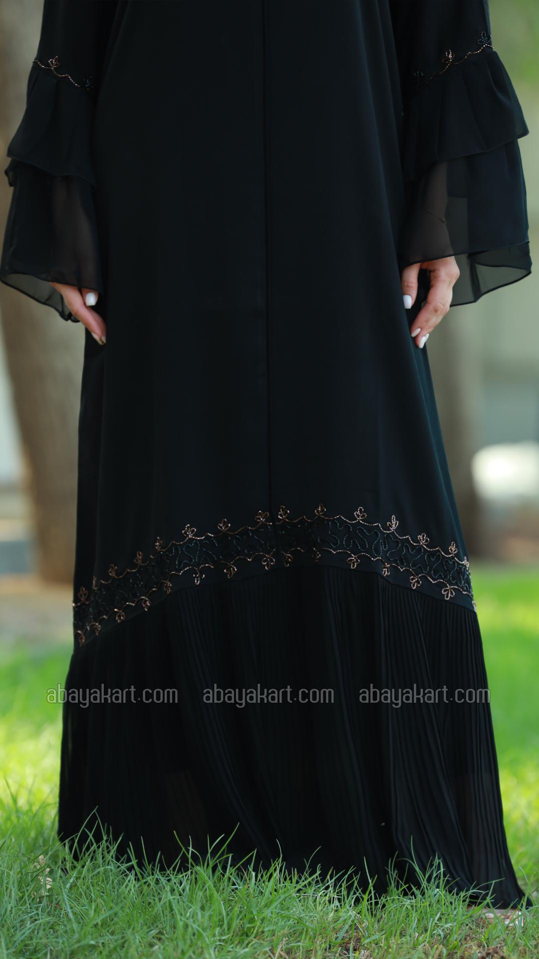 Wholesale  Stylish Abaya With Hand Work In Black