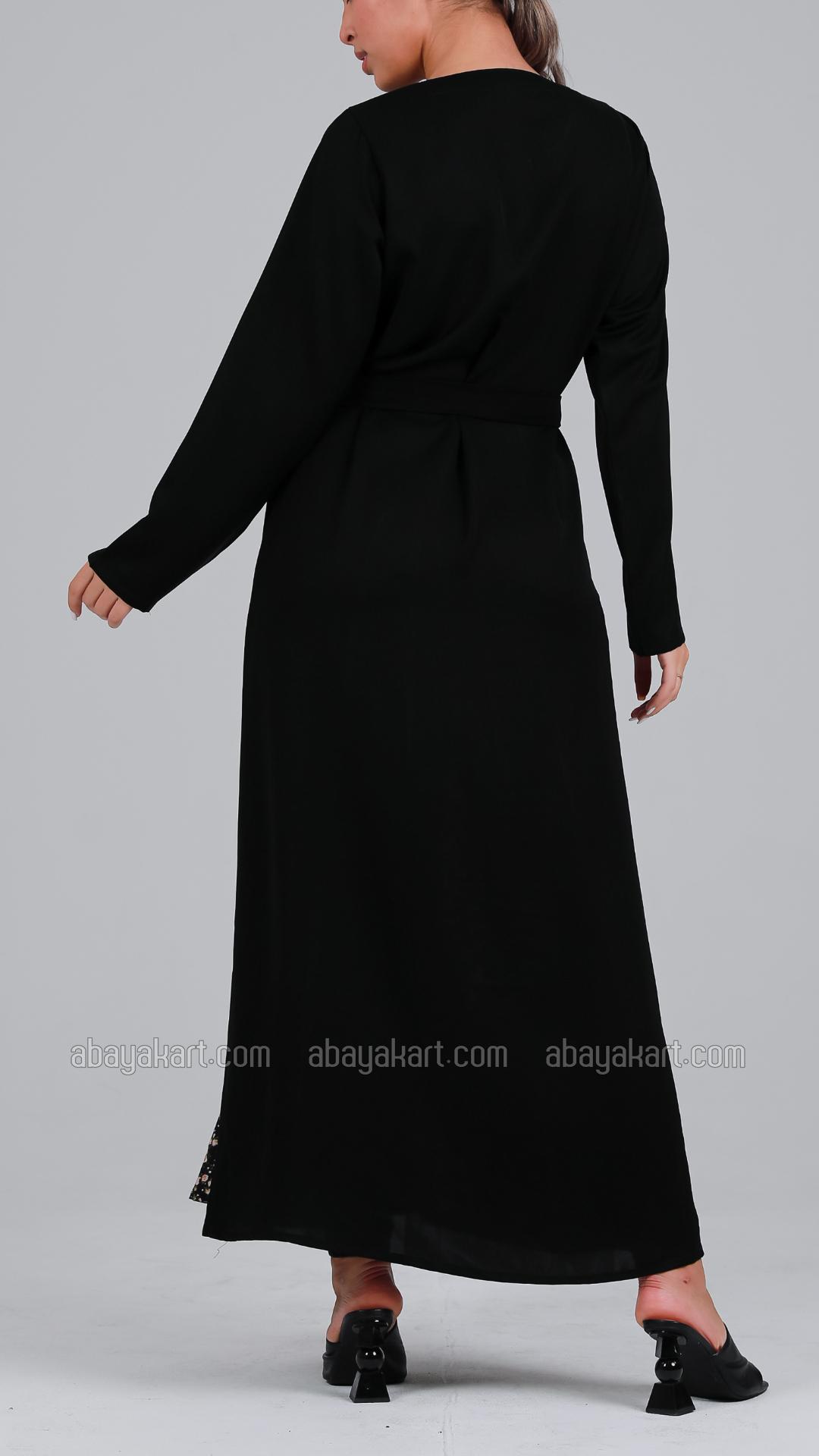 Wholesale Women Modest Dress With Belt In Black