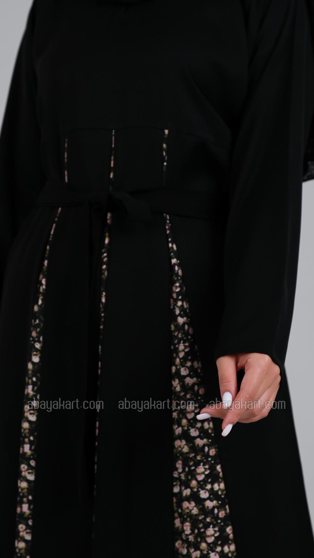 Wholesale Women Modest Dress With Belt In Black