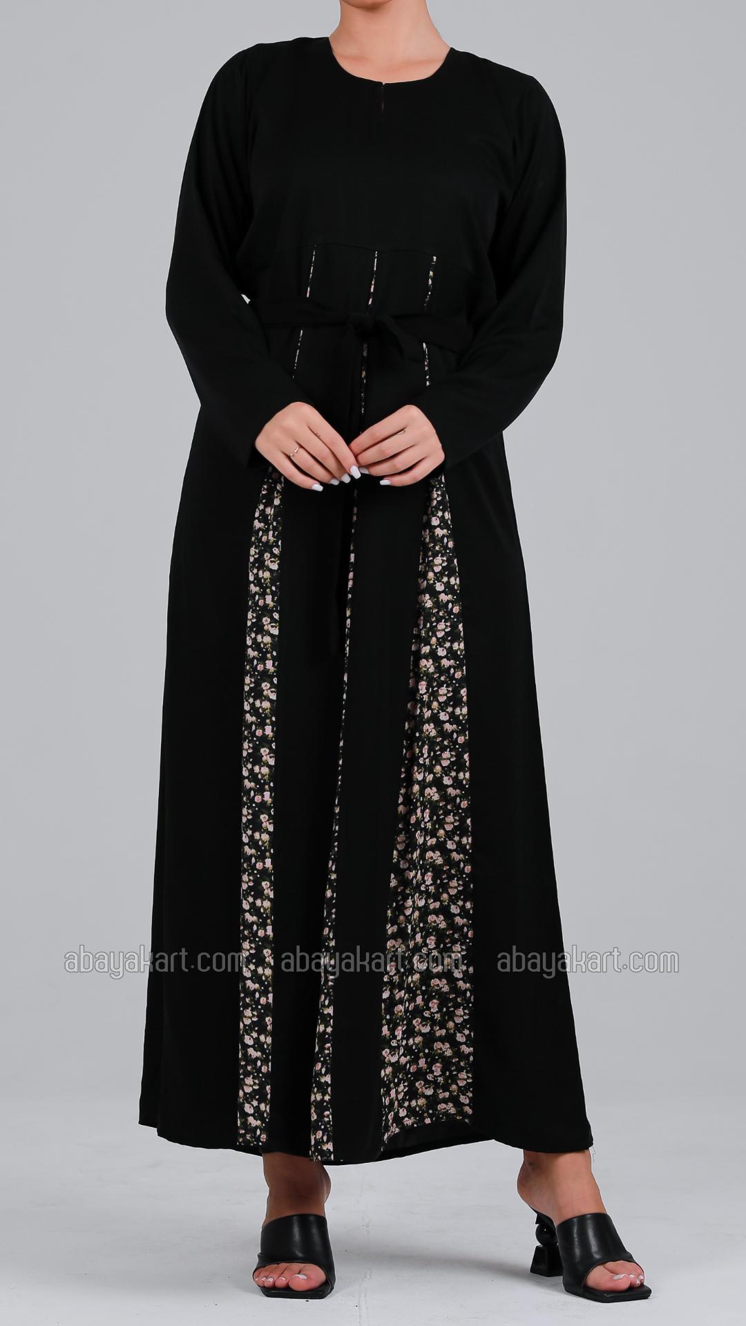 Wholesale Women Modest Dress With Belt In Black
