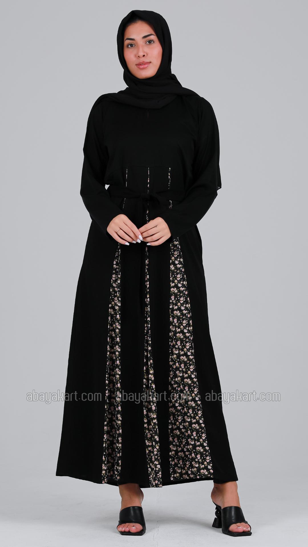 Wholesale Women Modest Dress With Belt In Black