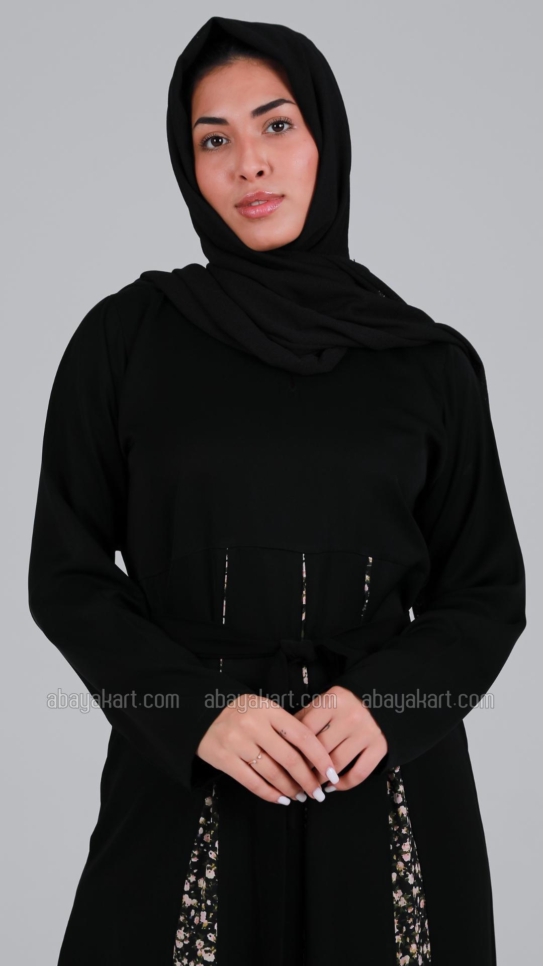Wholesale Women Modest Dress With Belt In Black