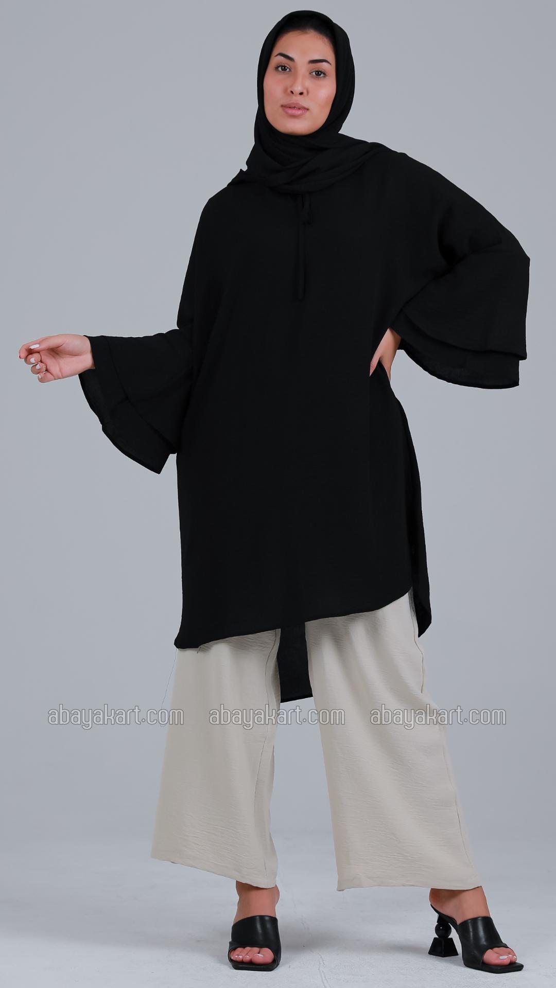 Wholesale Kurti With Palazzos In Black And Cream