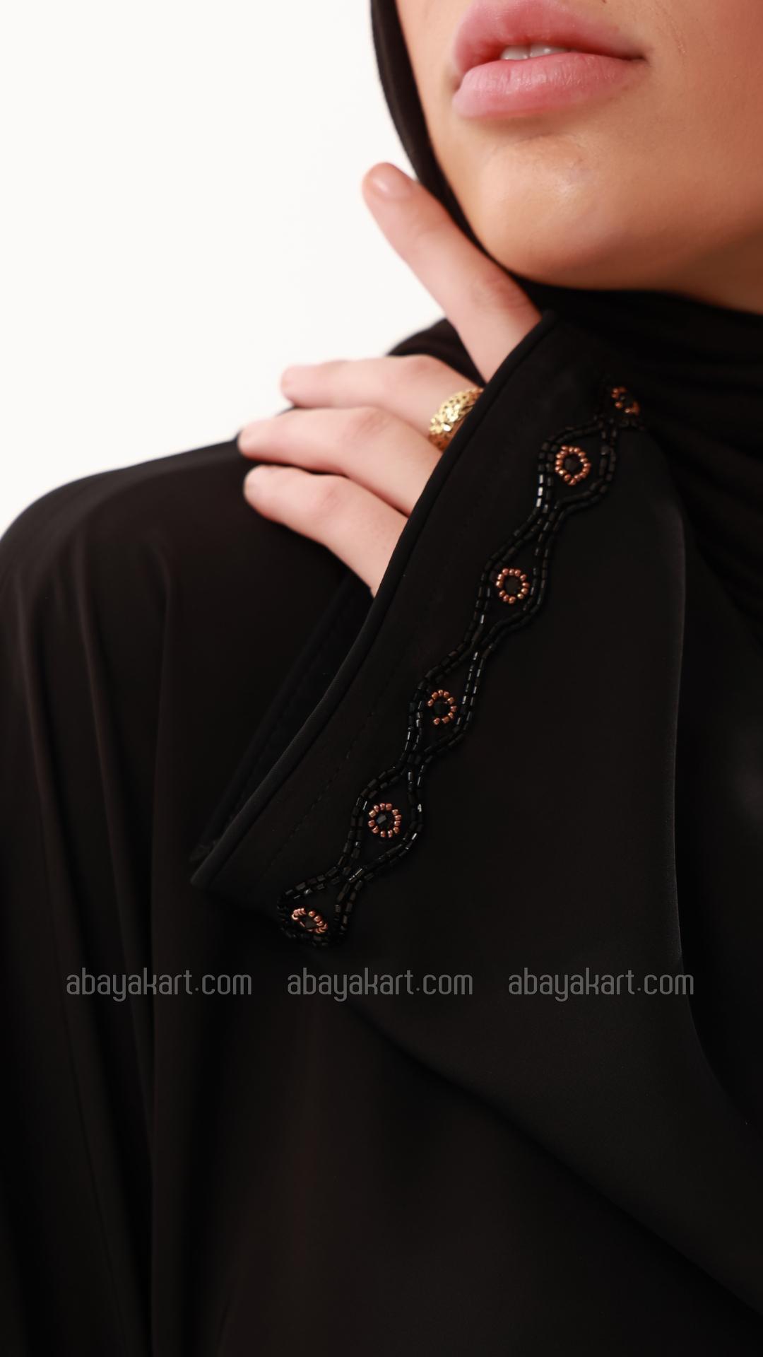 Wholesale Elegant Nida Matte Abaya in Black