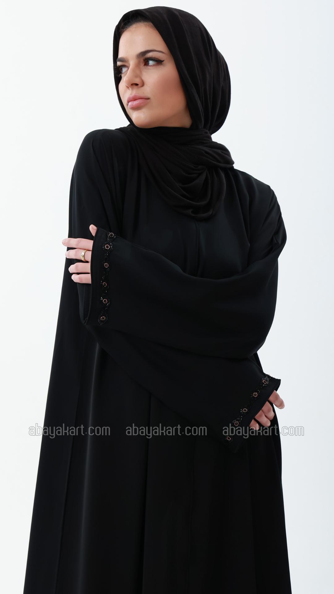 Wholesale Elegant Nida Matte Abaya in Black