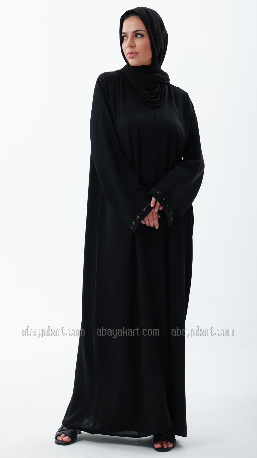 Wholesale Elegant Nida Matte Abaya in Black