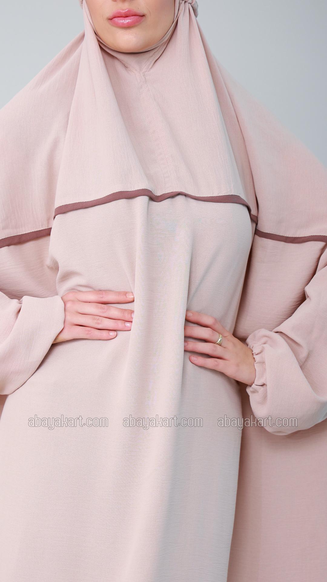 Wholesale Premium Islamic Prayer Dress In Almond