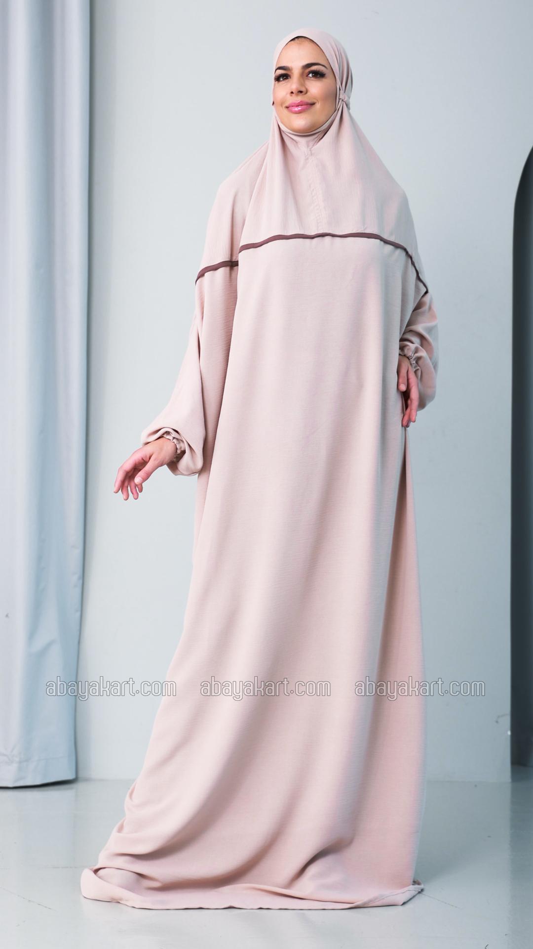 Wholesale Premium Islamic Prayer Dress In Almond