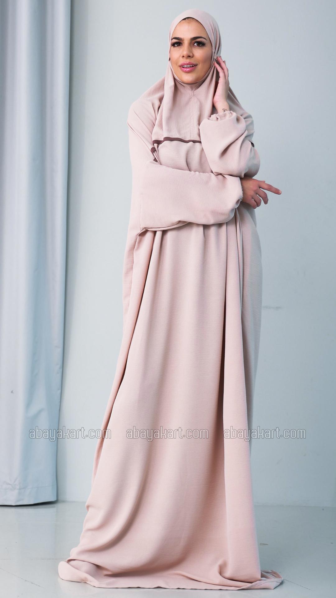 Wholesale Premium Islamic Prayer Dress In Almond
