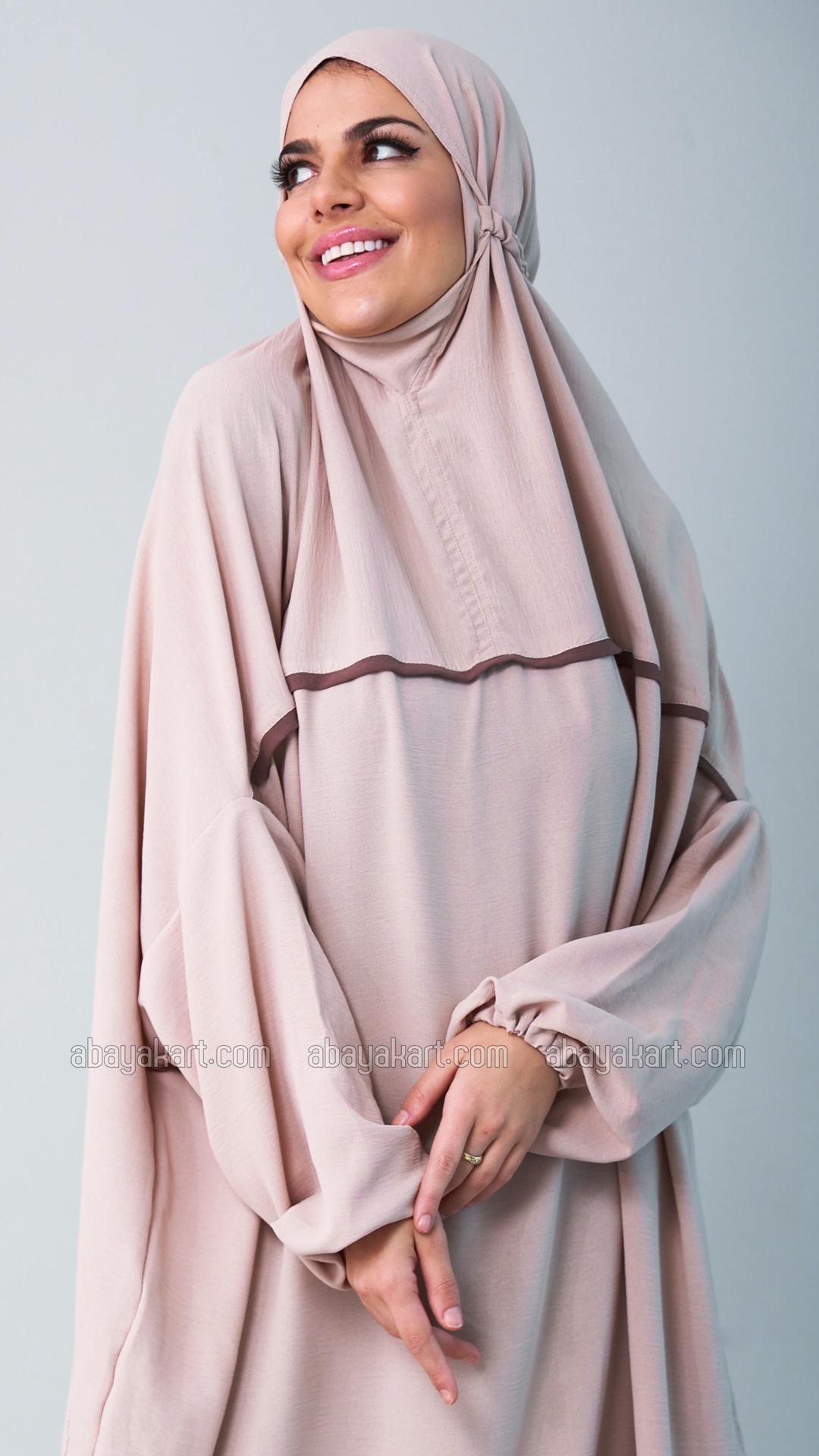 Wholesale Premium Islamic Prayer Dress In Almond