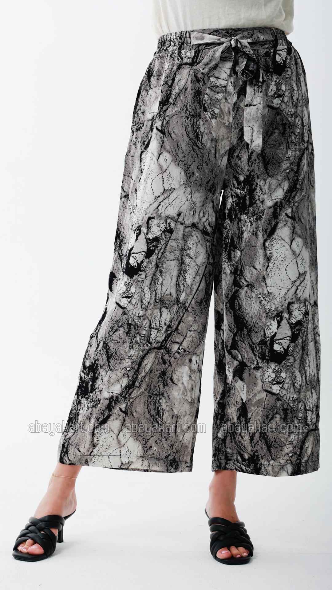 Wholesale Marble Print Palazzos In Black