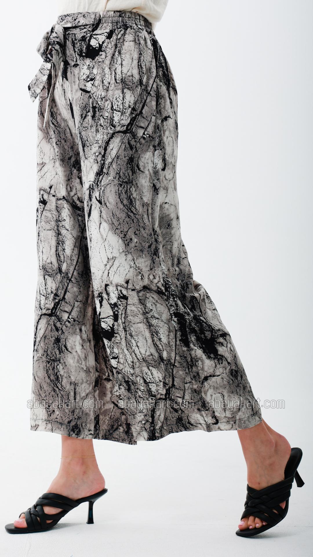 Wholesale Marble Print Palazzos In Black