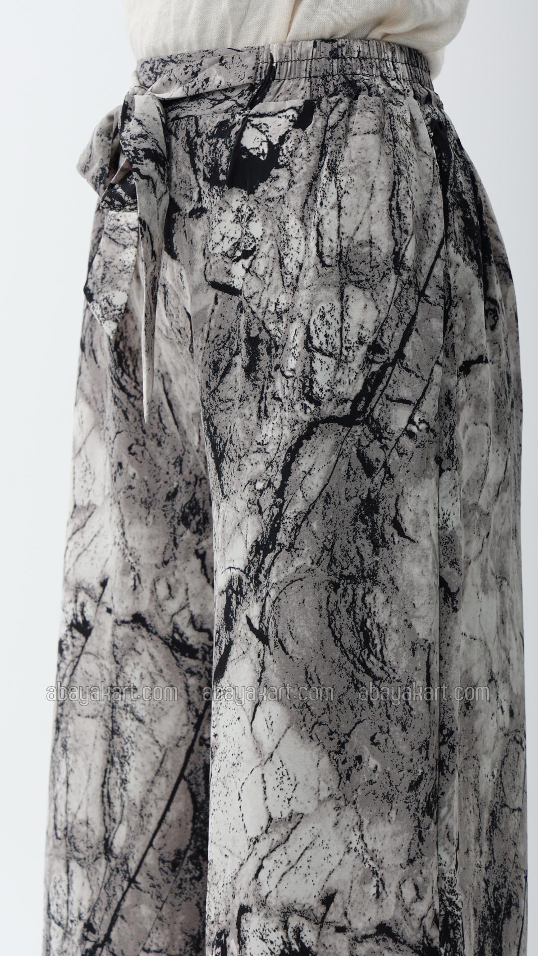 Wholesale Marble Print Palazzos In Black