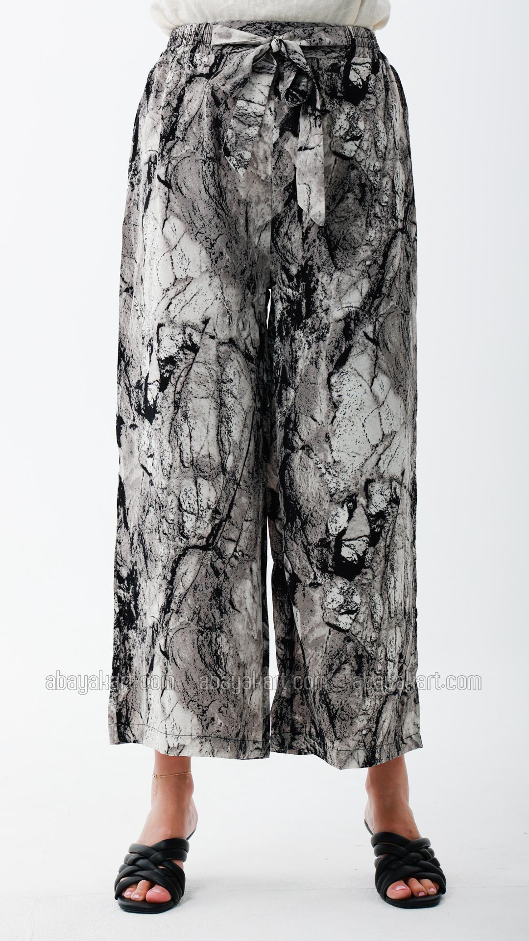 Wholesale Marble Print Palazzos In Black