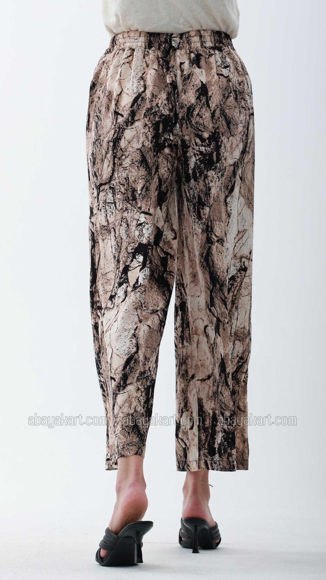 Wholesale Marble Print Palazzos In Brown