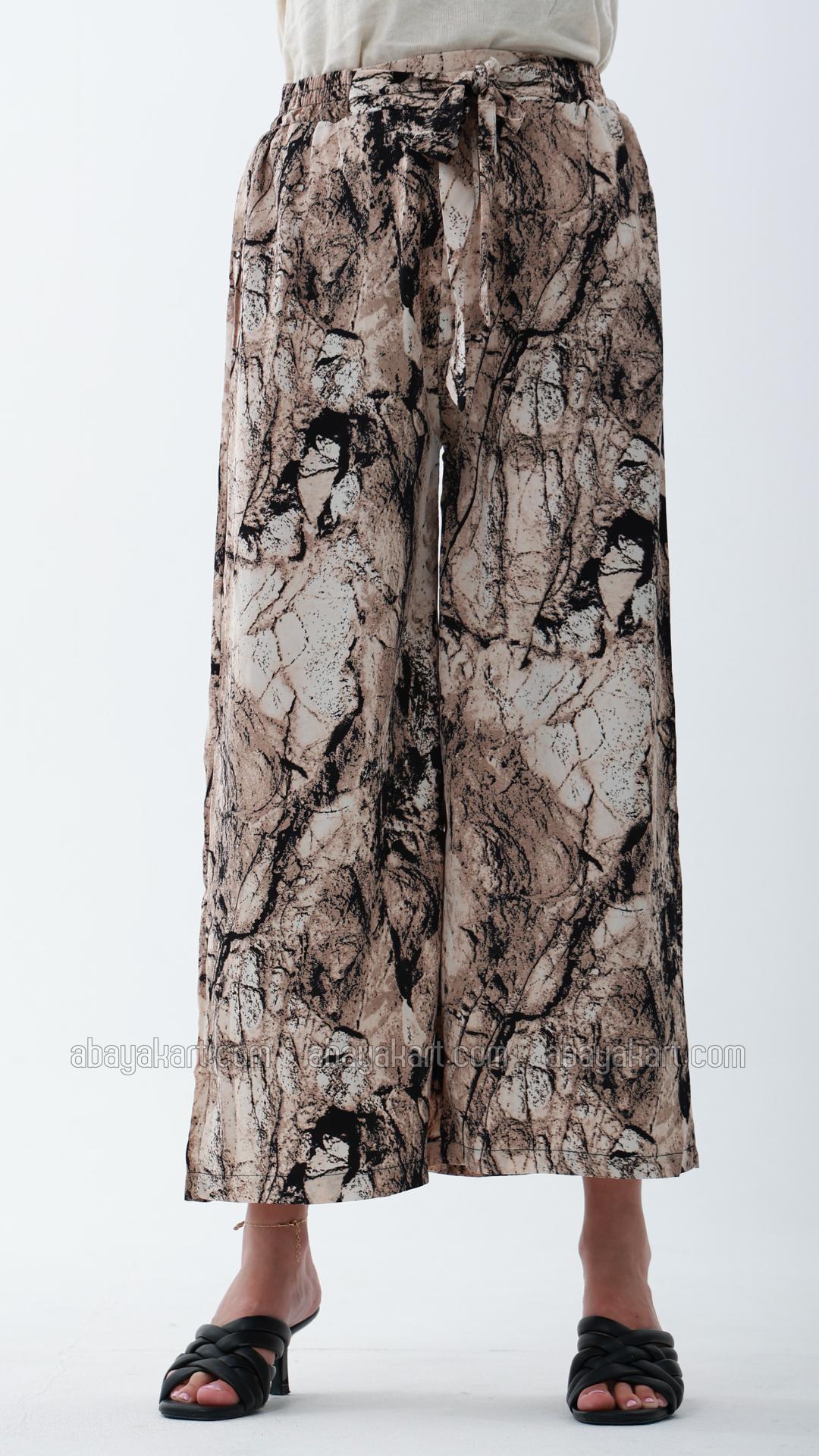 Wholesale Marble Print Palazzos In Brown