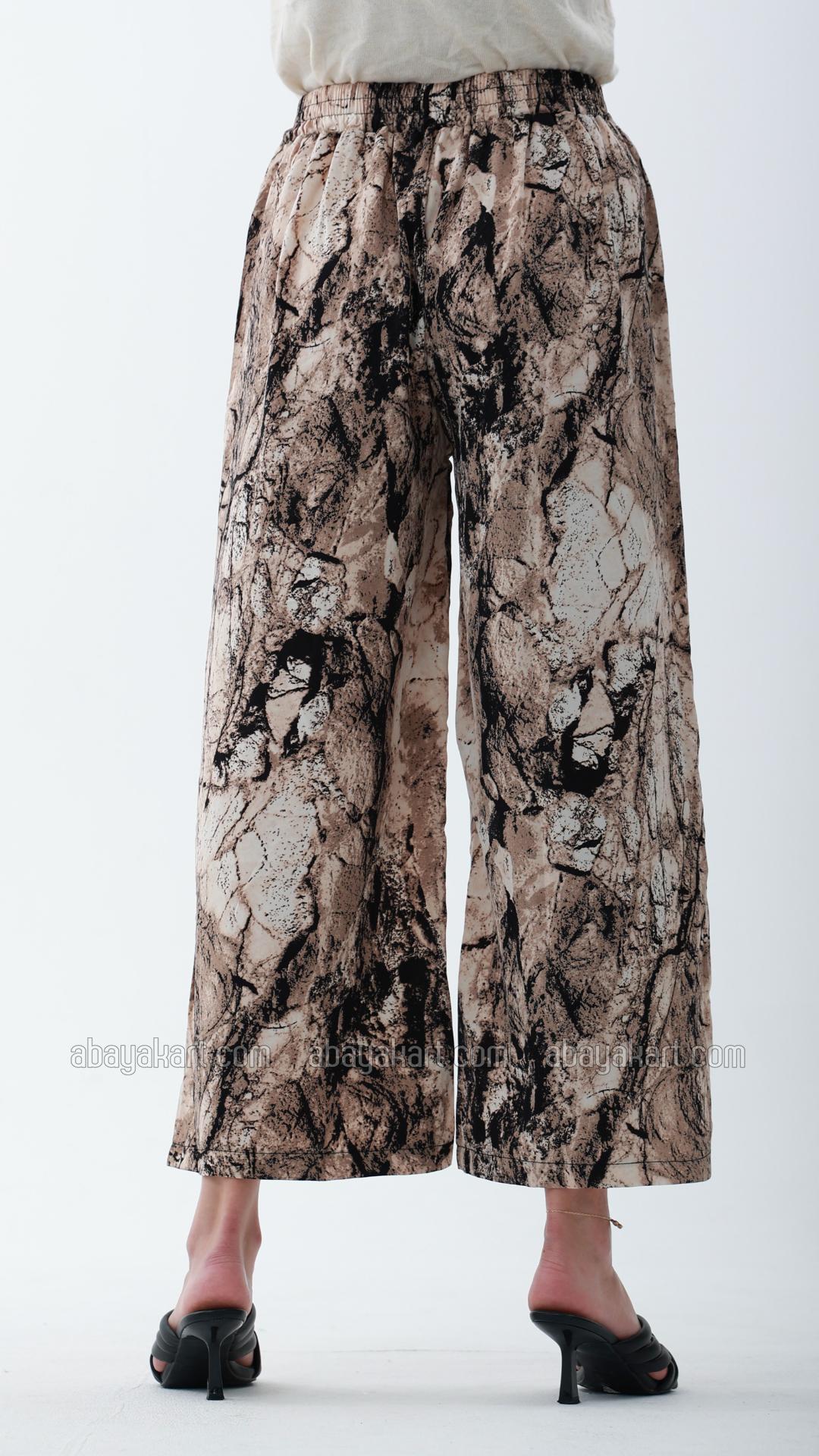 Wholesale Marble Print Palazzos In Brown